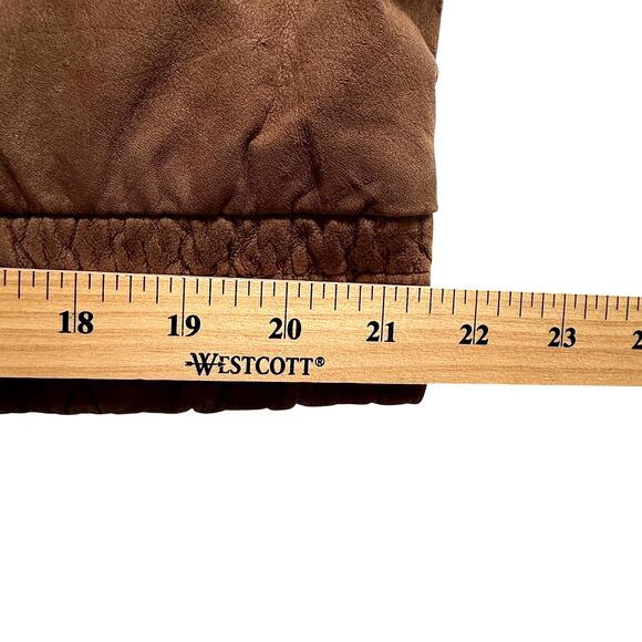 VTG 80s Roundtree & Yorke Leather Bomber Jacket Mens sz L Brown Indie Western - Picture 7 of 9